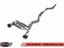 BMW F3X N20/N26 328i/428i Touring Edition Axle-Back Quad Outlet Chrome Silver Tips (80mm) AWE Tuning